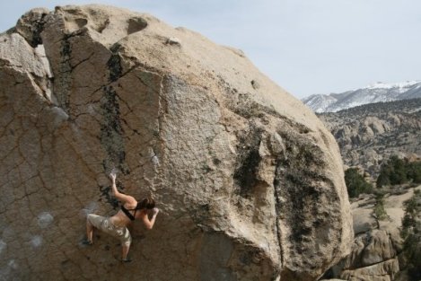 A sport climber, sometimes a boulderer. Making moves on Checkerboard back in 09. photo by Dan Michels.